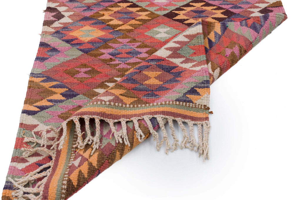 Vintage Turkish Kilim Runner 2' 11" x 9' 10", 35 in. x 118 in.