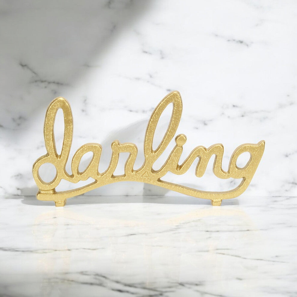 Cast Iron Gold Finish Table Decor, Darling