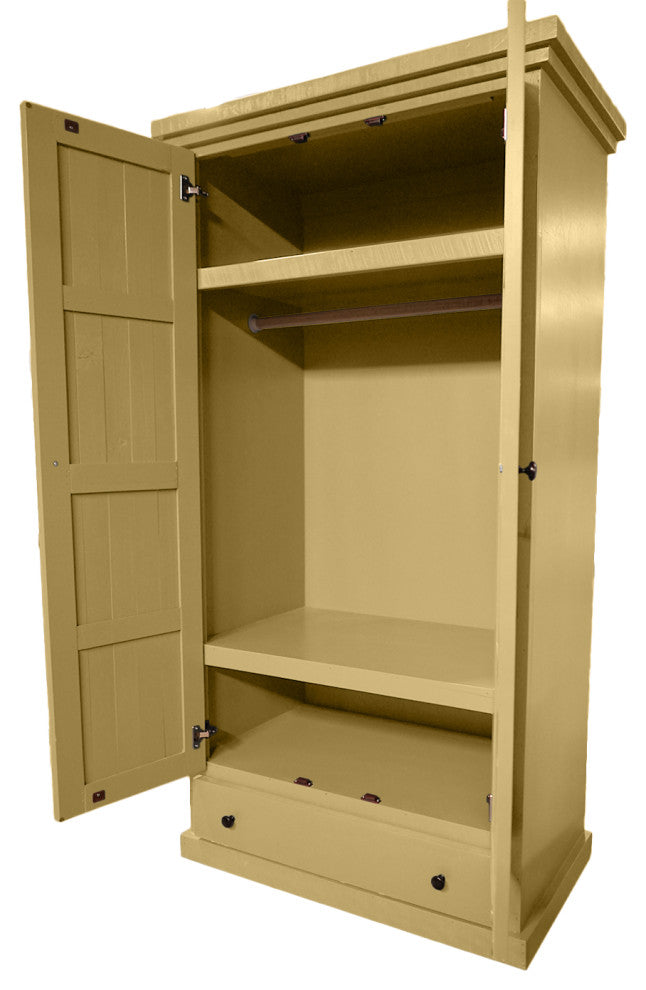 Farmhouse Solid Wood Wardrobe, Cupola Yellow