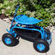 Sunnydaze Rolling Garden Cart With Steering Handle, Seat and Basket, Blue