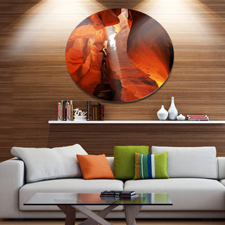Antelope Canyon In Sunlight Rays, African Landscape Disc Artwork, 36"