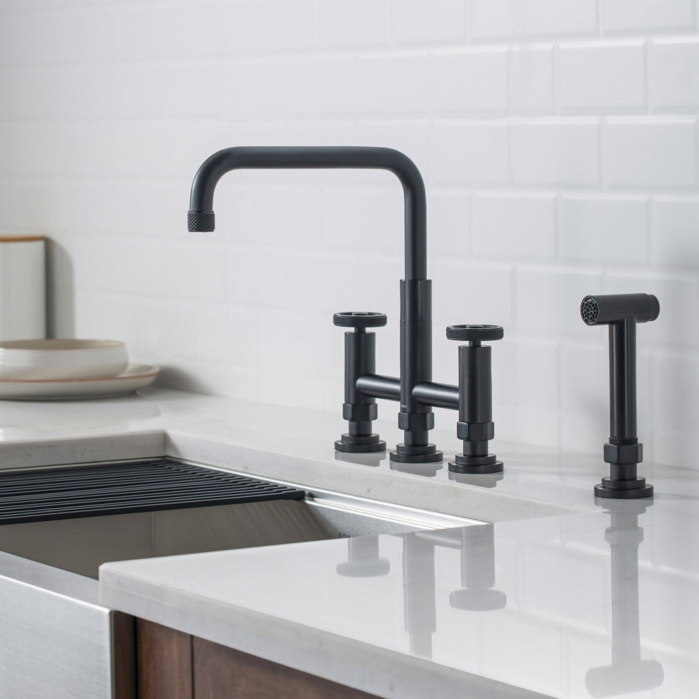 Urbix Bridge Kitchen Faucet, Matte Black