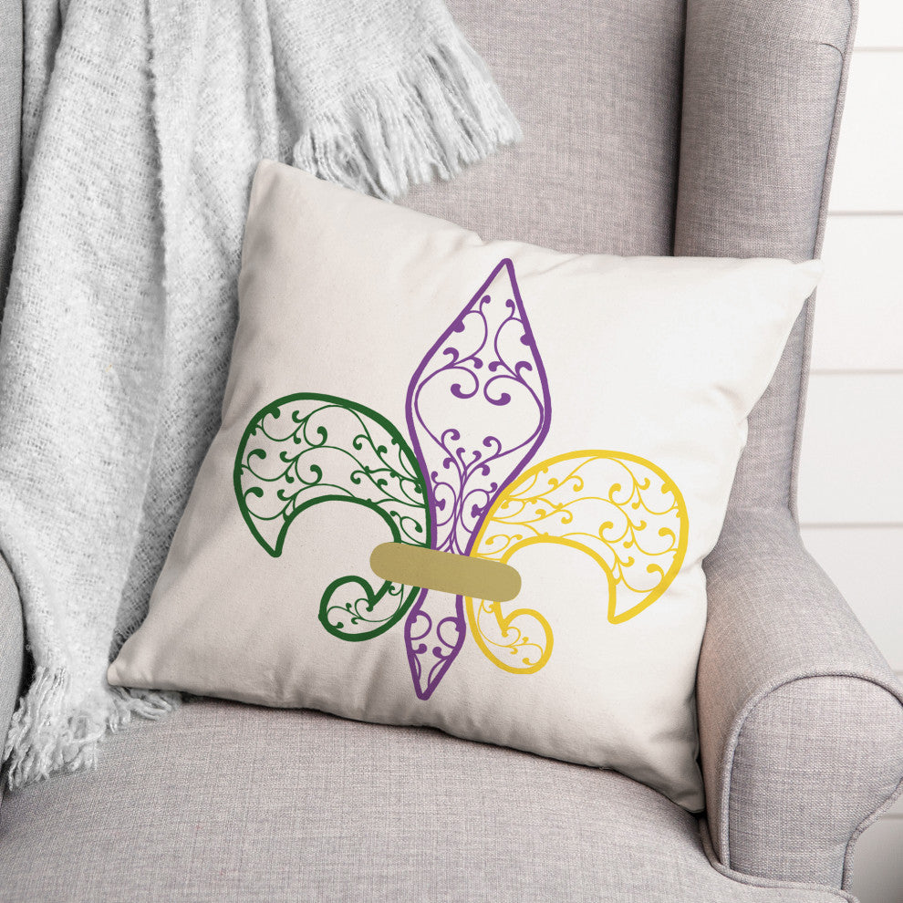 Fleur De Lis 18x18 Spun Poly Pillow