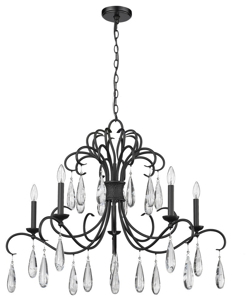 Z-LITE 5-Light Chandelier, Matte Black