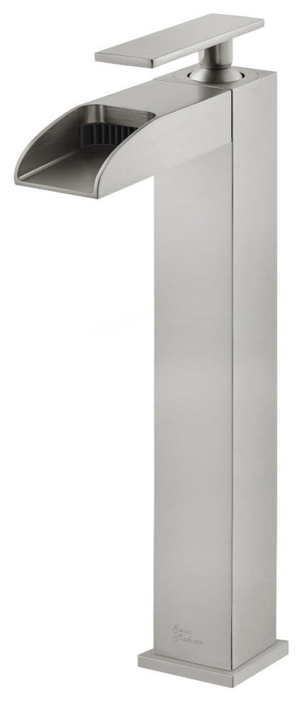 Concorde Single HoleHigh Arc Waterfall Bathroom Faucet, Brushed Nickel