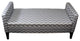 Modern Gray and White Chevron Print Storage Bench