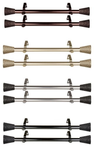 Maira Side Curtain Rods 12-20", Satin Nickel