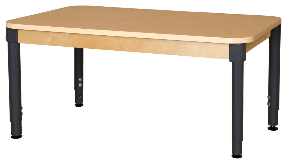 Rectangle High Pressure Laminate Table with Adjustable Legs, 18"-29"