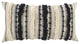 Beige Black Eyelash Fringe Textured Lumbar Pillow