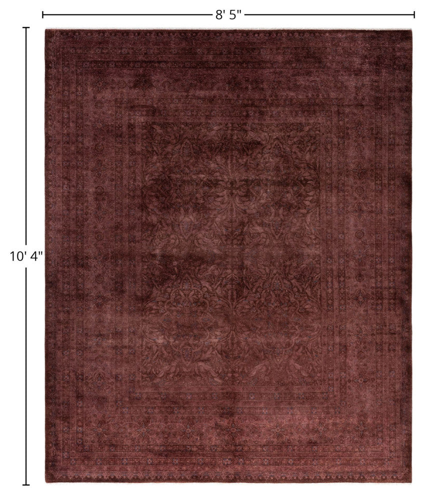 Overdyed One-of-a-Kind Hand-Knotted Area Rug Purple, 8' 5" x 10' 4"