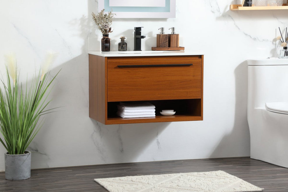Elegant Decor Roman Bathroom Vanity Teak