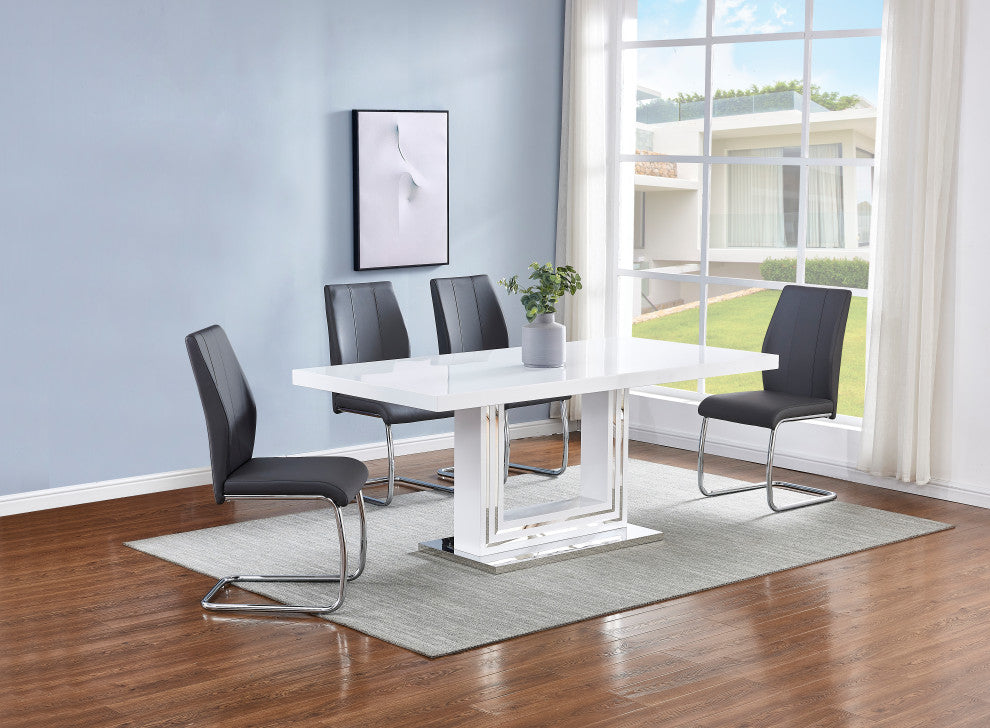 Gudmund 71" White Lacquer Rectangular Dining Table