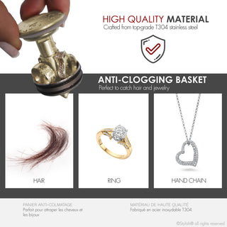 STYLISH Brushed Gold Pop-Up Bathroom Sink with Overflow Set of Two