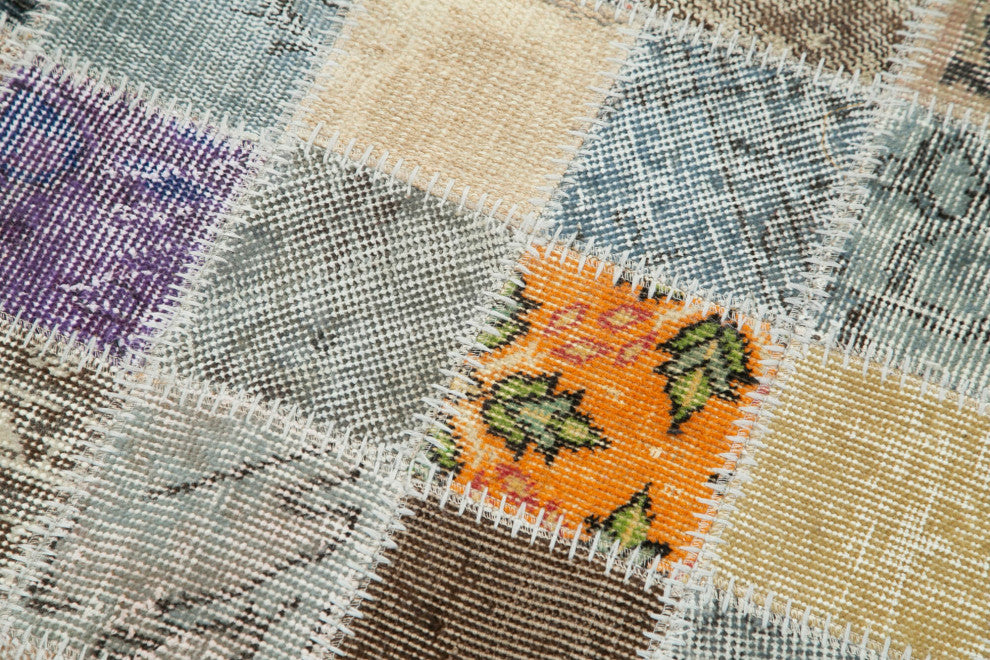 Rug N Carpet - Hand-Knotted Anatolian 2' 10" x 10' 7" Wool Patchwork Runner Rug