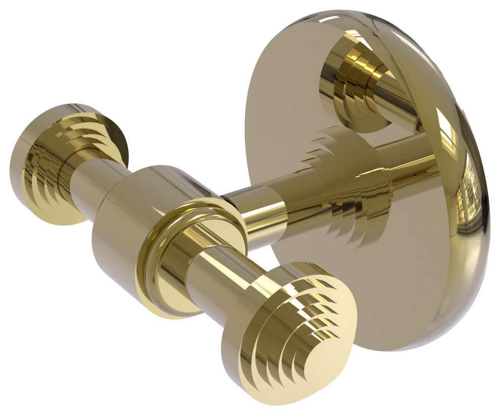 Southbeach Double Robe Hook, Unlacquered Brass