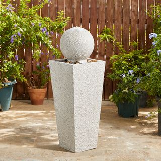 Faux Terrazzo Polyresin Outdoor Fountain