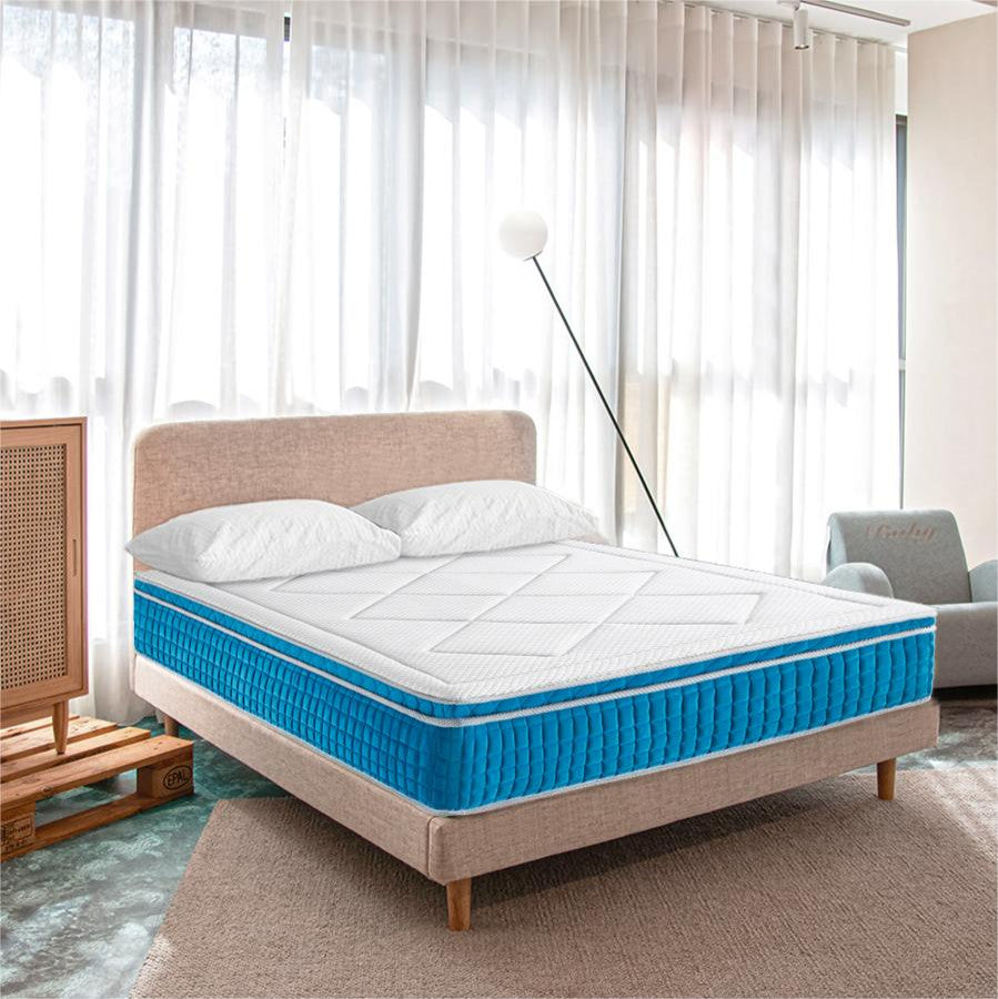 13"? Medium Euro Top Gel Memory Foam Cooling Hybrid Mattress, Queen