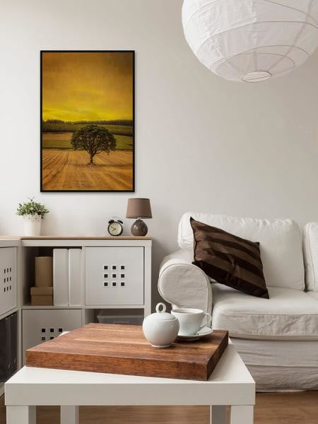 "Country Meadows" Floater Framed Painting Print on Canvas, 12"x18"