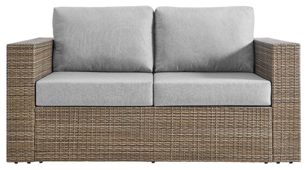 Convene Outdoor Patio Outdoor Patio 4-Piece Furniture Set, Cappuccino Gray
