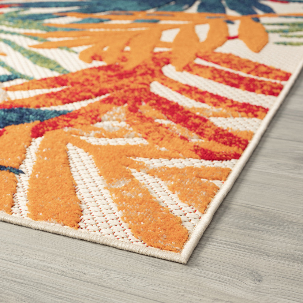 Oaks Modern Floral Area Rug, Multi-Color, 7'11" X 10'3"