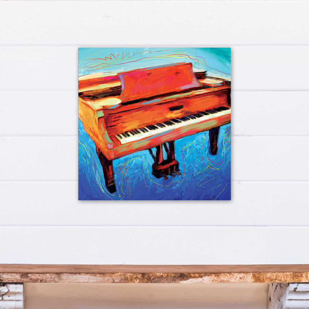 Painted Jazz Piano 20x20 Print on Canvas