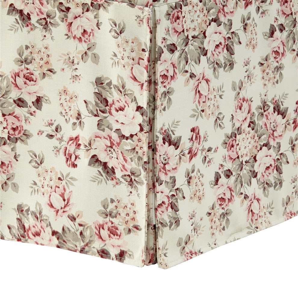 Rustic Manor Emberly Bench, Upholstered, Linen, Cluster Red