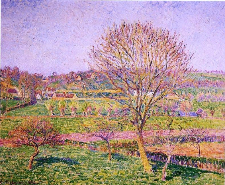 Camille Pissarro Big Walnut Tree at Eragny, Gallery Wrapped Canvas, 20"x25"