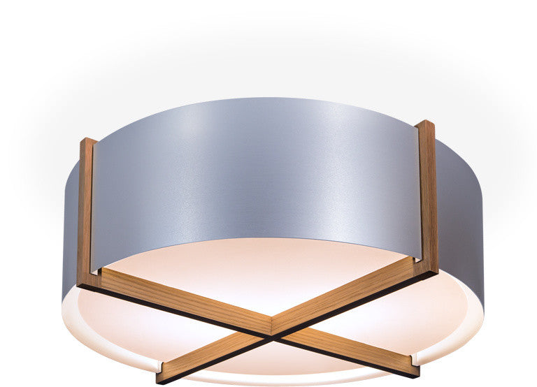 Plura 18 Pendant, Walnut, Brushed Aluminum, Gu-24 Socket