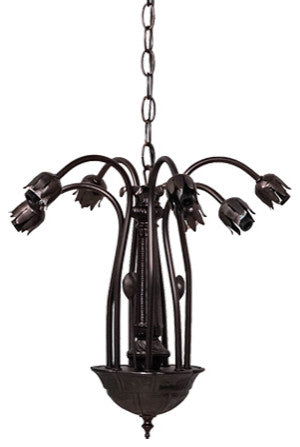 24 Wide Tiffany Pond Lily 7 Light Chandelier