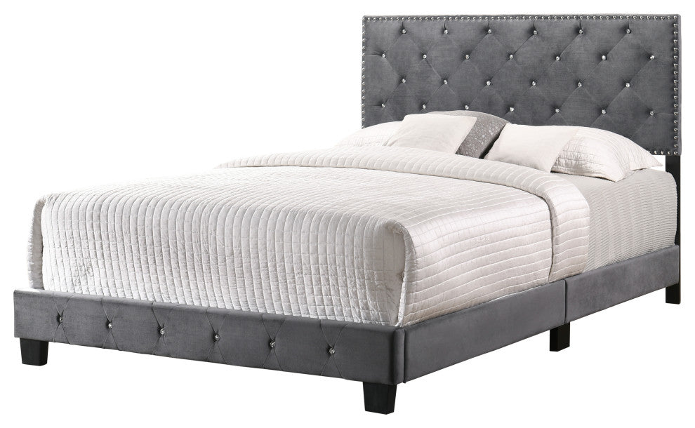 Suffolk Full Bed, Gray, Queen