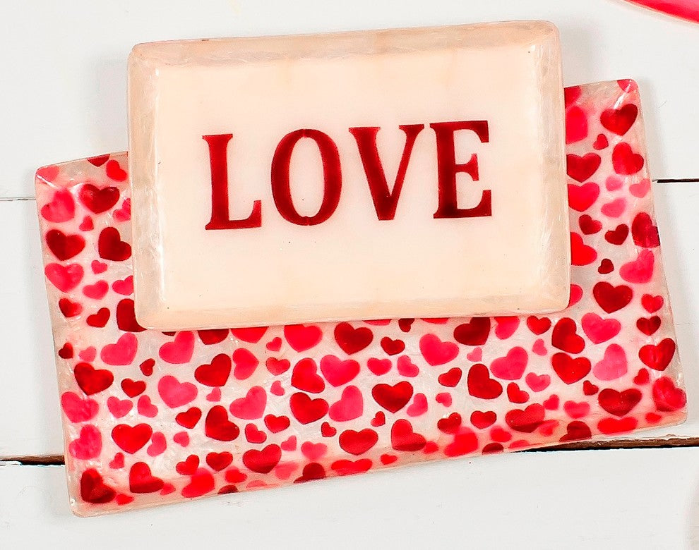 6" Capiz Rectangular Love Tray