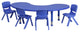 Half-Moon Blue Plastic Height Adjustable Activity Table Set