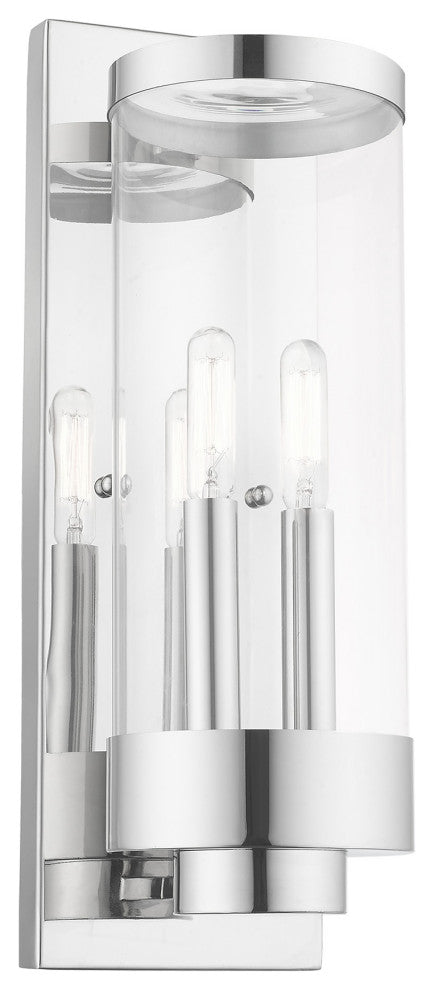 Livex Lighting Hillcrest 2 Light Polished Chrome Medium Outdoor Wall Lantern