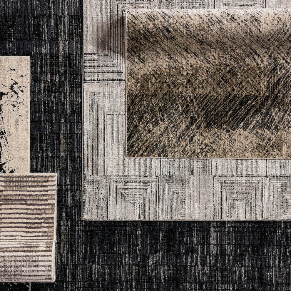 Jaipur Living Dairon Abstract Black/ Taupe Area Rug 5'3"X8'
