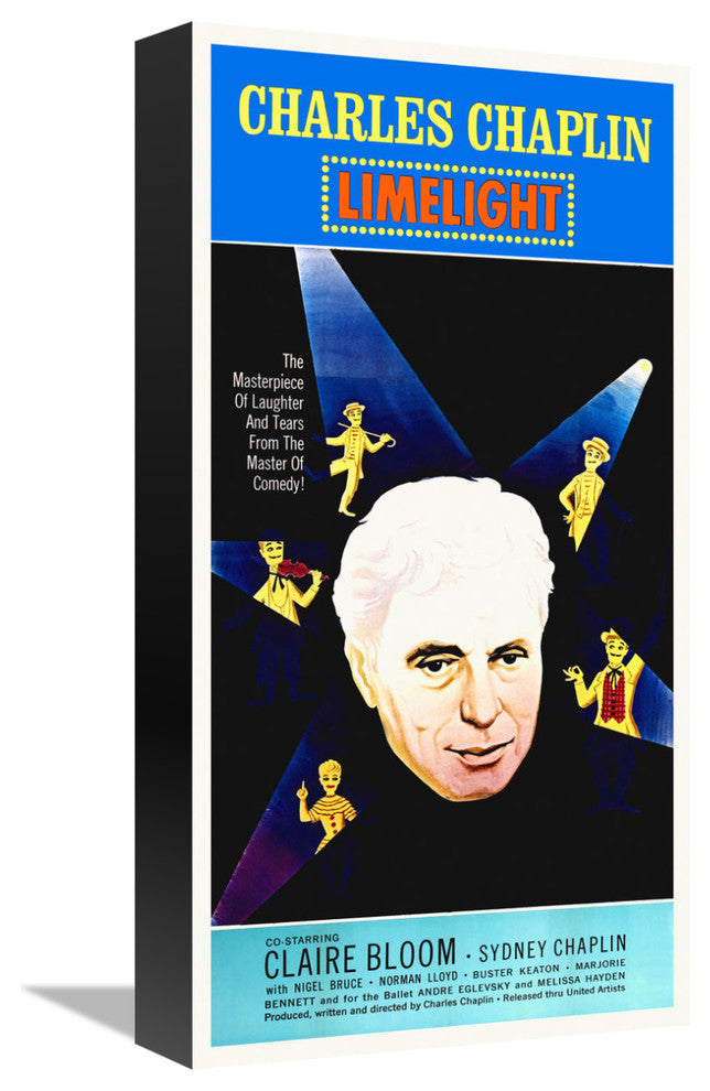 "Charlie Chaplin - Limelight, 1952" Canvas by Hollywood Photo Archive, 8x16"