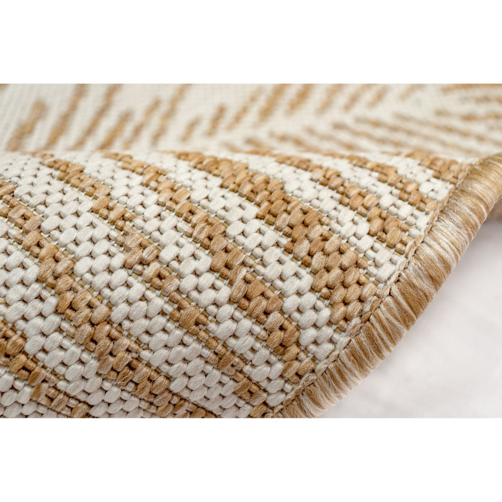 Carmel Palm Indoor/Outdoor Rug, Sand, 1'11"x4'11" Runner