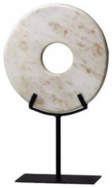 Cyan Design 02309 Large White Disk On Stand