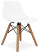 Aron Living 21.75" Plastic and Wood Kids Playroom Chairs in White (Set of 2)