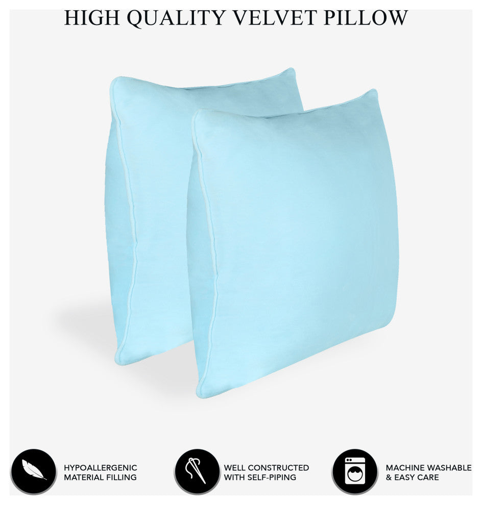 A1HC Throw Pillow Insert, Down Alternative Fill, Single, Light Blue, 20"x20"