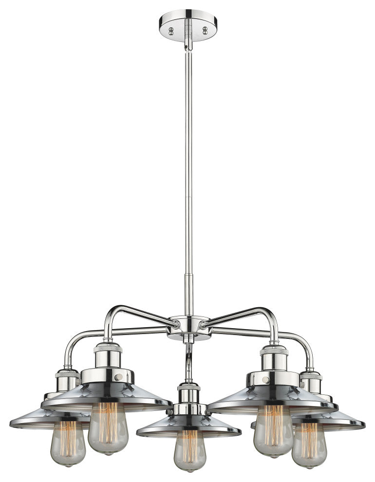 Innovations Ballston Urban 5 26" Chandelier Polished Chrome