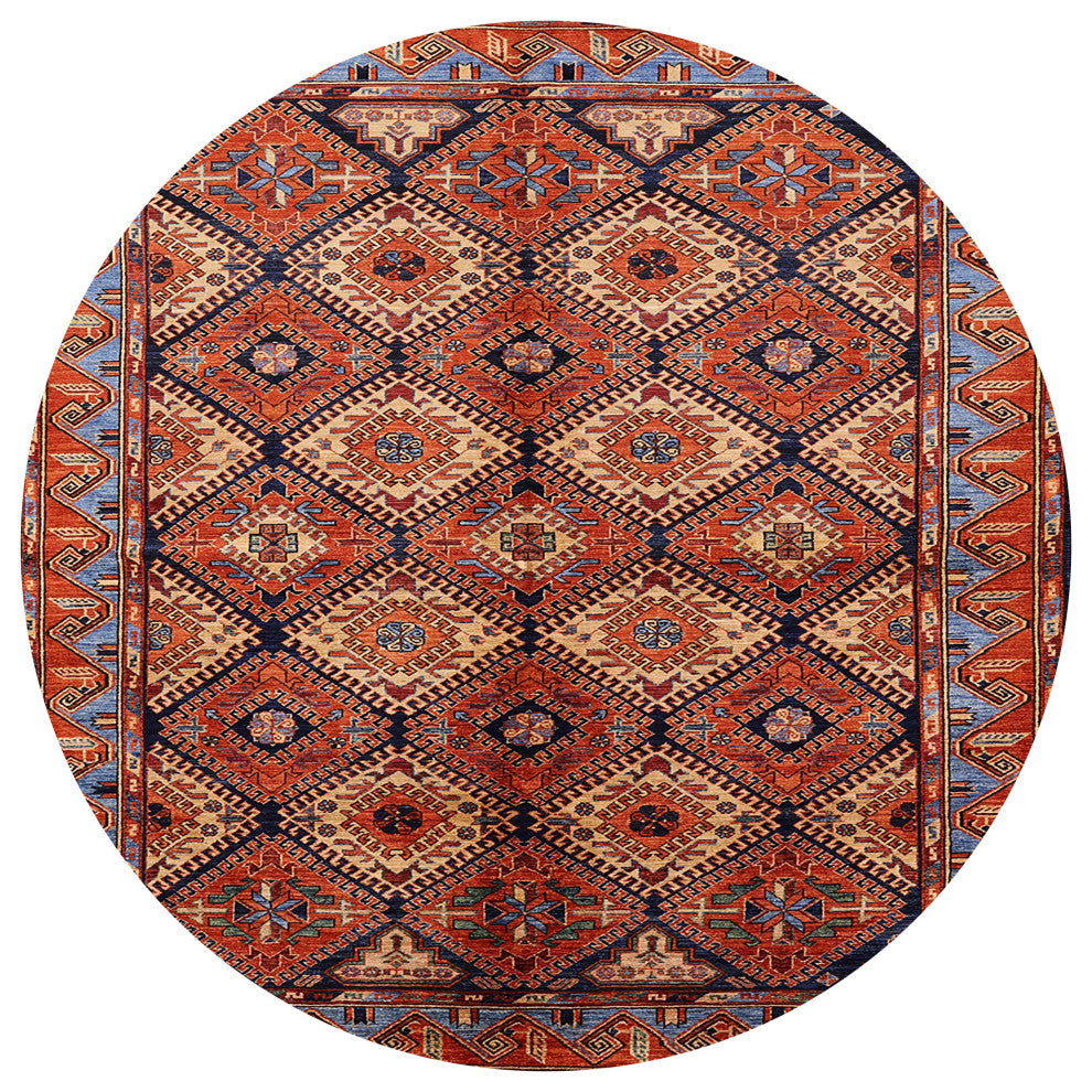 Ahgly Company Indoor Round Mid-Century Modern Area Rugs, 8' Round