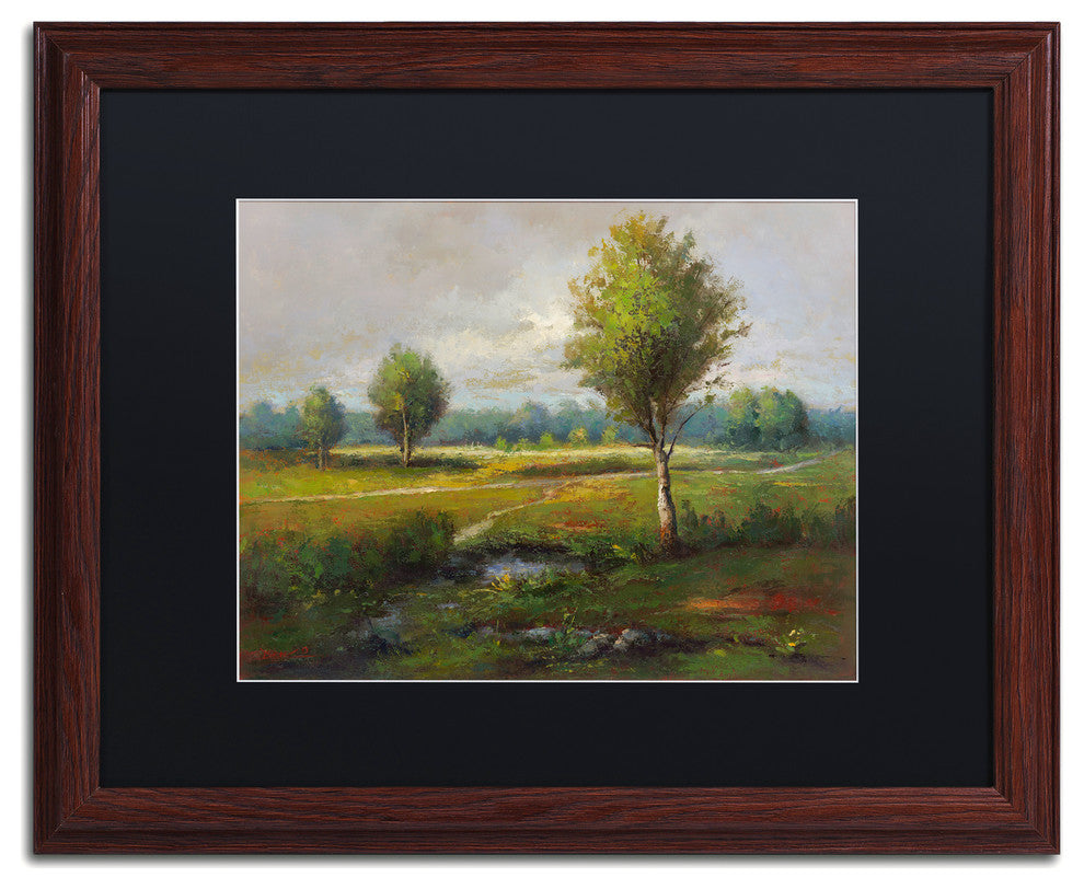 Daniel Moises 'Lonely Tree' Framed Art, Wood Frame, 16"x20", Black Matte