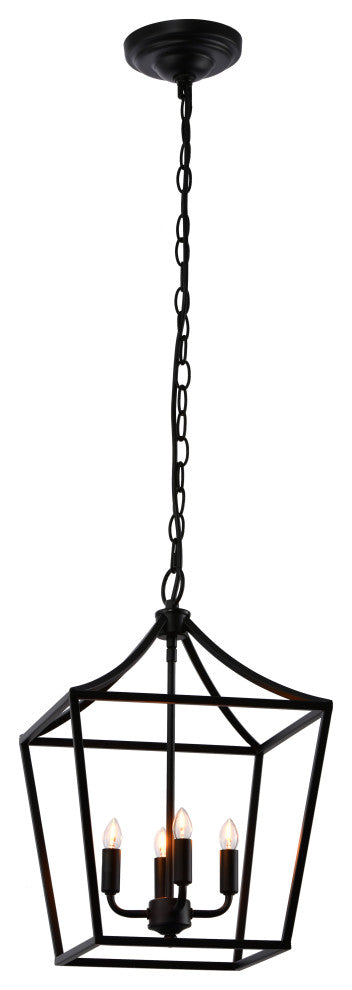 Lazzur Iton 4 Light 12" Matte Black Pendant