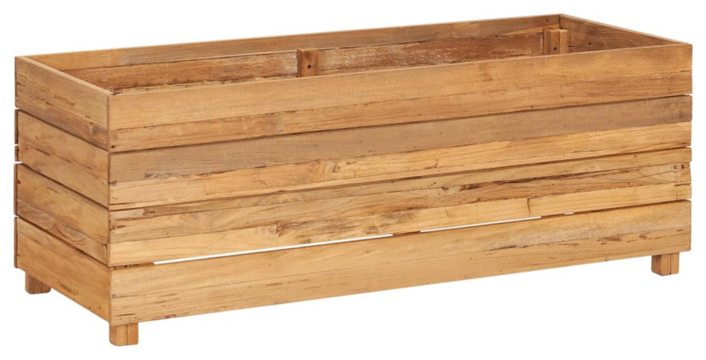 Vidaxl Raised Bed 39.4"x15.7"x15" Recycled Teak and Steel