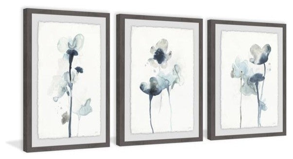Midnight Blossoms IV Triptych, Set of 3, 12x18 Panels