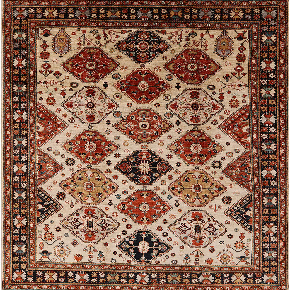 Ahgly Company Indoor Square Mid-Century Modern Area Rugs, 4' Square