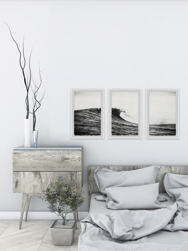 Summer Waves Triptych, Set of 3, 12x18 Panels