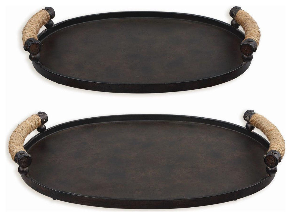 Uttermost 18073 Viggo Bronze Trays, 2-Piece Set
