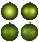 6" Juniper 4 Finish Ball Ornament Assorted 4-Pack