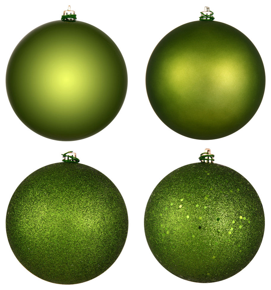 6" Juniper 4 Finish Ball Ornament Assorted 4-Pack